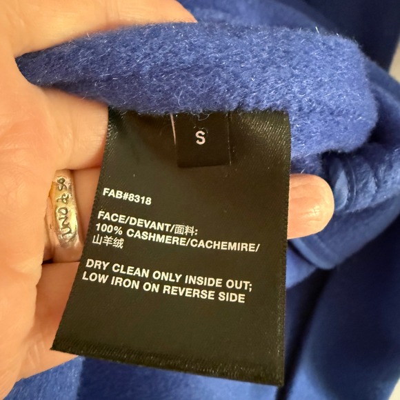 Lafayette 148 Galaxy Blue Cashmere Oversized Two Button Car Coat Small‎ - Picture 9 of 15